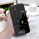 Cat Butterfly Phone Case For Samsung Galaxy A55 A35 A25 A15 A16 A06 A05 A05S A54 A34 A24 A14 A04 A04S A04E 4G 5G Cover