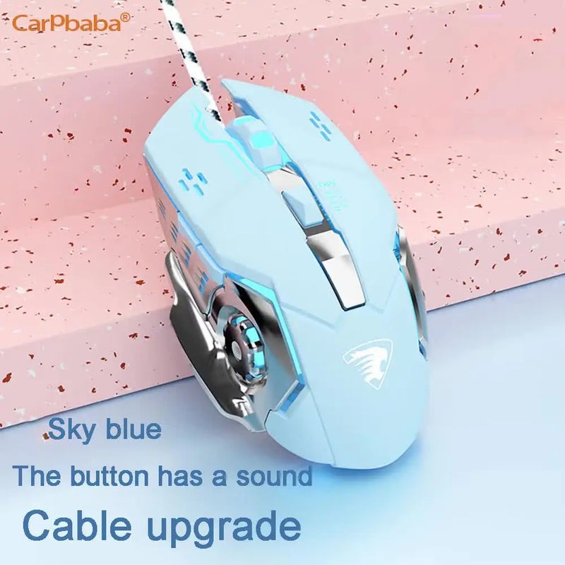 Carpbaba G3 Wired Game Mouse Mute Pink Mechanical E-sports Girl Lovely Art Portable Office Household For MacBook Laptop PC Gamer