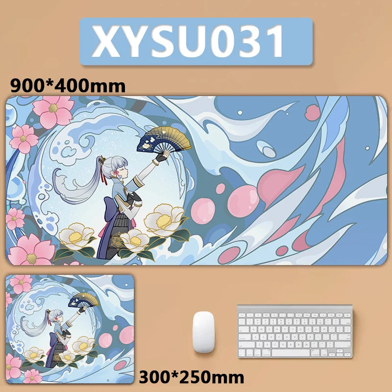 Anime Game Furina Neuvillette Mavuika Wanderer Raiden XXL Large Genshin Impact Mouse Pad Non-slip Keyboard Desk Mat Mousepad