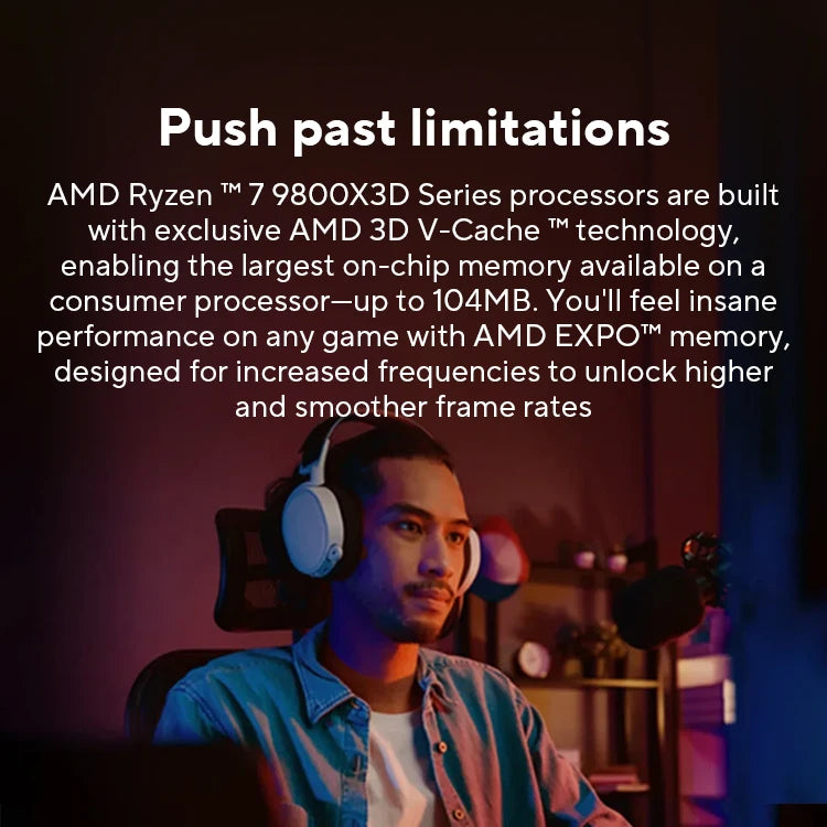 AMD Ryzen 7 9800X3D 4.7GHz 8 Cores 16 Threads L3=96M Processor 120W R7 9800X3D Socket AM5 New 4NM DDR5