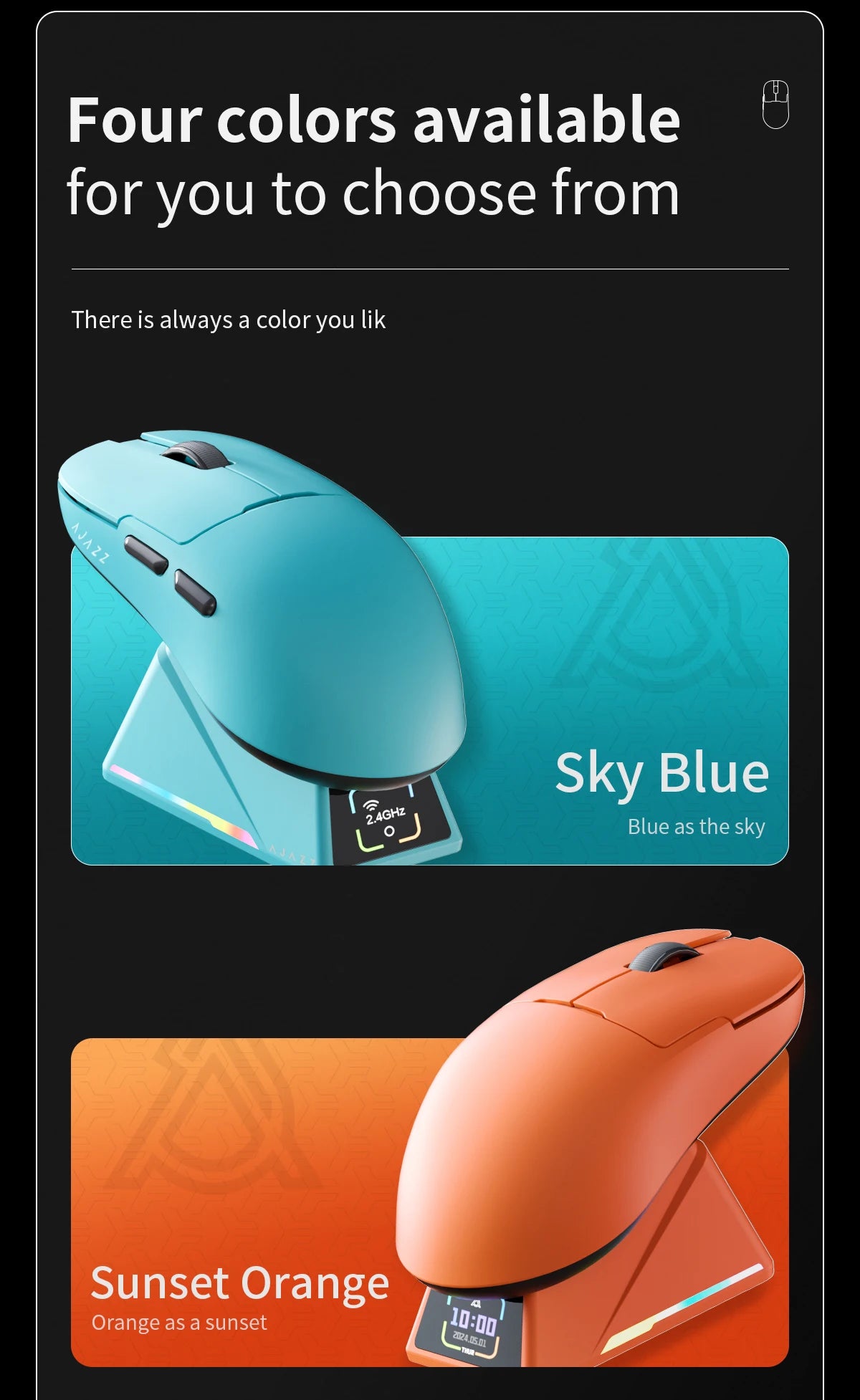 AJAZZ AJ159 AJ159P APEX 2.4G USB Wireless Mouse Bluetooth 2.4G Gaming Mouse 26000 DPI Mice for Gamer Mouse PC Laptop