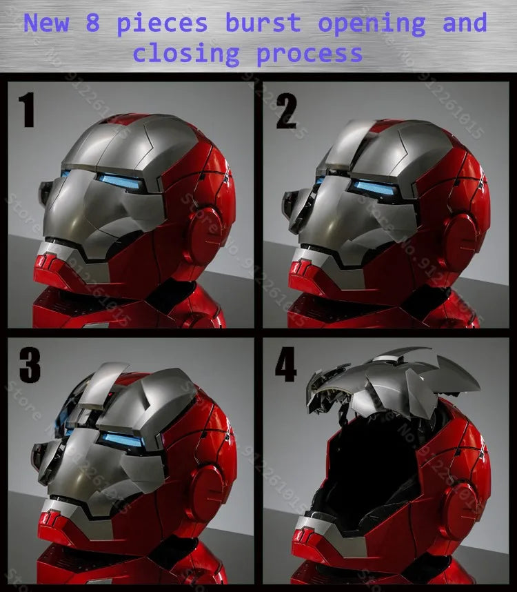 Iron Man Helmet Mk5 Electric Voice Activated Control Wearable Mask 1:1 Automatic Opening Closing Model Figure Adult Toy Gift