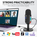 XTUGA MU2000 RGB Mini Condenser Microphone USB Interface Suitable For Gaming Voice Computer Live Streaming Video Conferencing