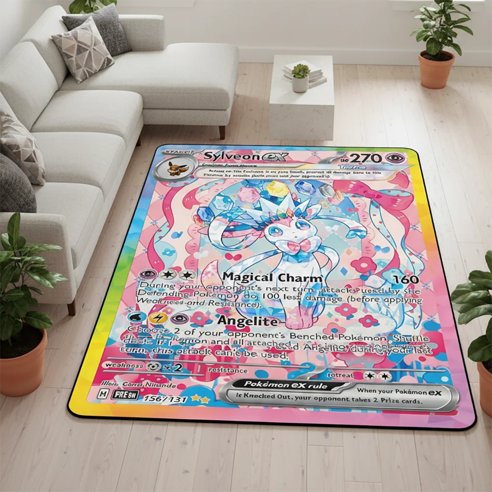 Area Rug  Anime Pikachu Charizard Squirtle Bulbasaur Gengar Mewtwo Pokémon Super Cool Handmade Printed Carpet for Home Decor