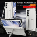 Wristband Holder Hinge Phone Case For Samsung Galaxy Z Fold 7 6 5 4 3 With Pen Slot & S Pen Screen Protector Film Protect Cover