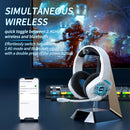 BINNUNE BW01 Wireless Gaming Headset with Mic for PC PS4 PS5 2.4G Bluetooth USB Gamer Headphones with Mic for Laptop Computer