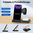 300W Fast Wireless Charger Stand Pad Foldable Fast Charging Station Dock for iPhone 16 15 14 13 12 Pro Max Apple Watch Airpods