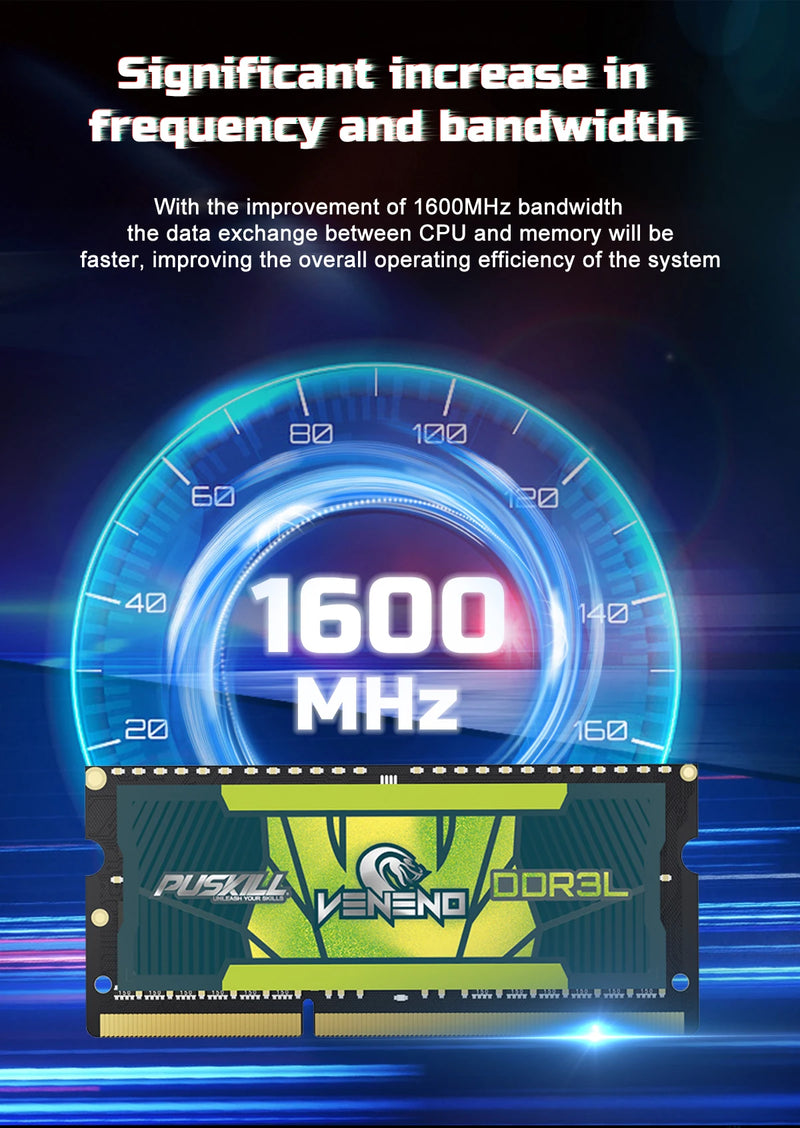 PUSKILL DDR3L Notebook Memoria RAM 8GB 4GB 1600MHZ 1333MHZ Laptop Memory