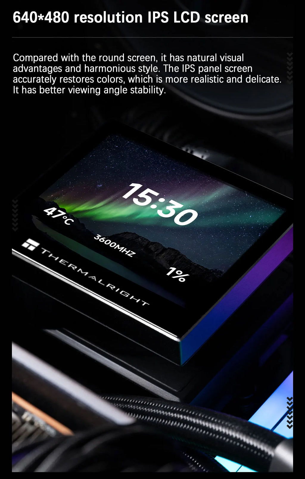 Thermalright STREAM VISION 360 360MM All-in-One Liquid Cooler Magnetic Cold Head Screen 3.5-inch IPS LCD display  Water Cooling