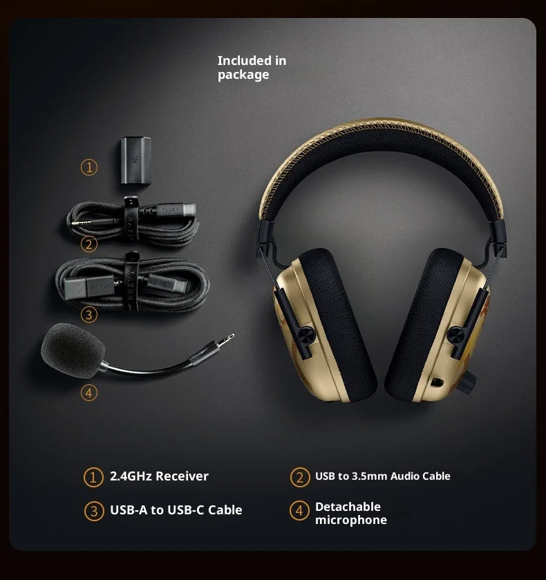 Razer BlackShark V3 Pro&CS2 Co-Branded Bluetooth Wireless Gaming Headphone Active Noise Cancellation with Detachable Microphone