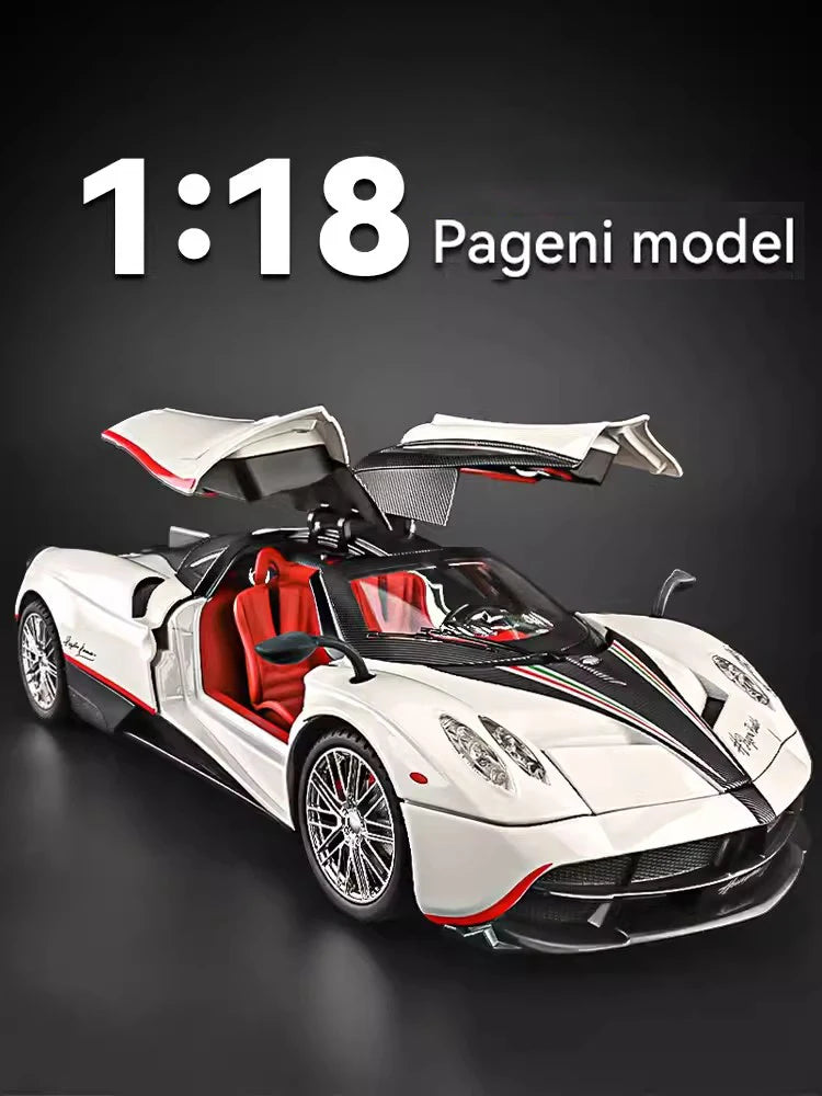 1:18 Pagani Fengshen Alloy Car Model Simulation Sound And Light Return Toy Car Metal Sports Car Boy Collection Ornaments Gift