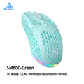 SM600 3-Mode Connection Wireless Gaming Mouse Ergonomic Design Rechargeable Mice Macro Software Zero Latency
