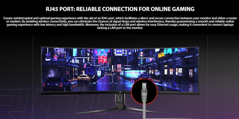 ASUS ROG Strix XG49WCR 49'' 5120x1440 Curved Fast IPS Monitor with 165Hz of Refresh Rate 450cd/m2 of Brightness USB Type-C