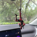Marvel Deadpool Car Rearview Mirror keyclain Reading Deadpool Car Pendant Mini Model Toy Action Figure New Hot Christmas Gift