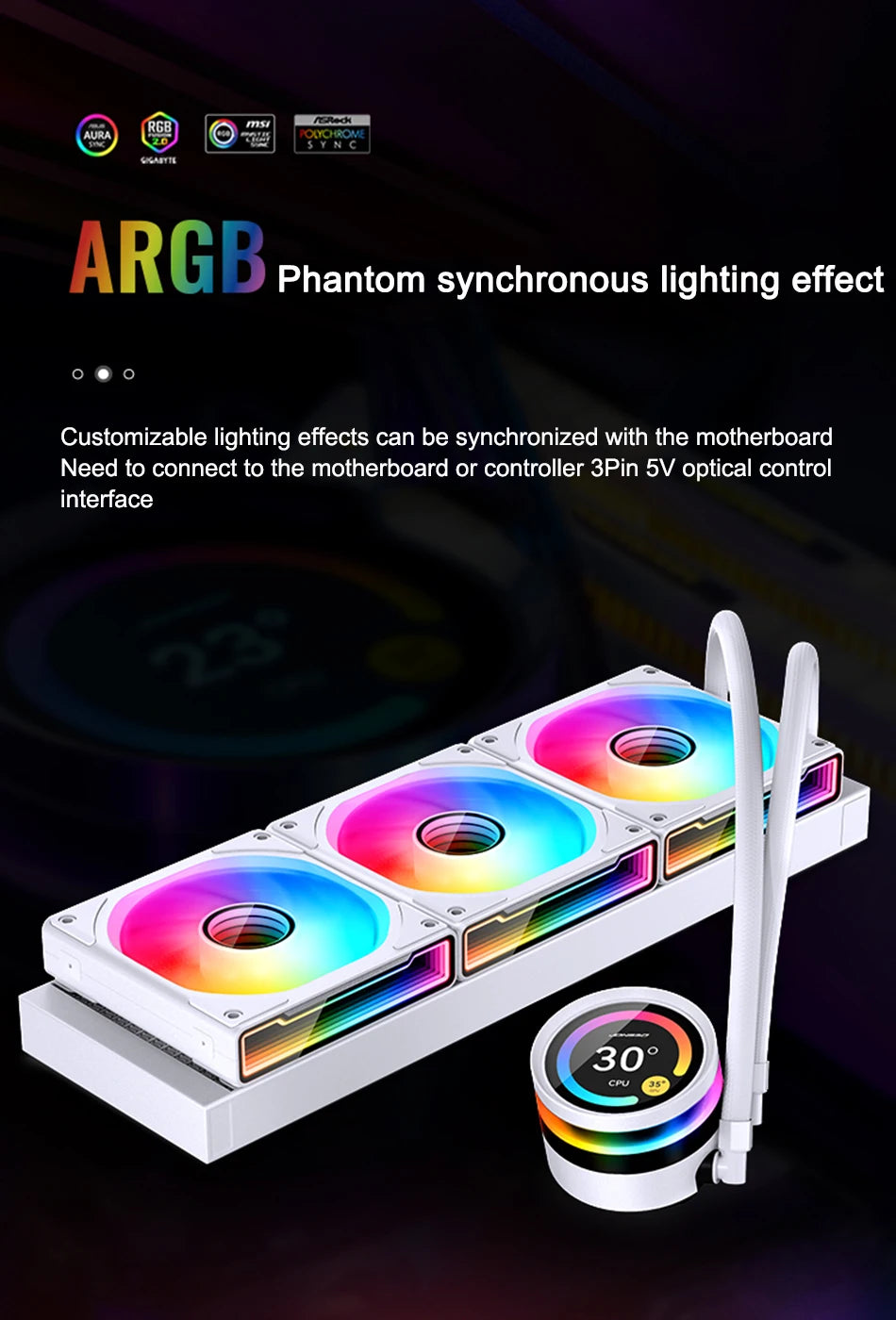 Jonsbo TF2-360SC Integrated Water-cooled Radiator ARGB IPS LCD Screen CPU All in one AIO CPU Liquid Cooling Intel 1700 115X AM5