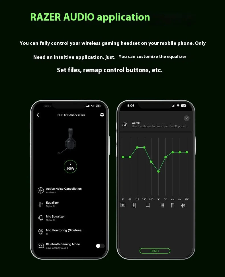 Razer Blackshark V3 PRO Headphones Wireless Tri-mode Professional Esports Gaming Earphones with Mic Noise Reduction Headsets