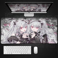 Anime Kawaii Girls PC Gaming Mouse Pad Pink Best Friend Computer Office Accessories Large Gamer Non-slip Keyboard Expansion Pads