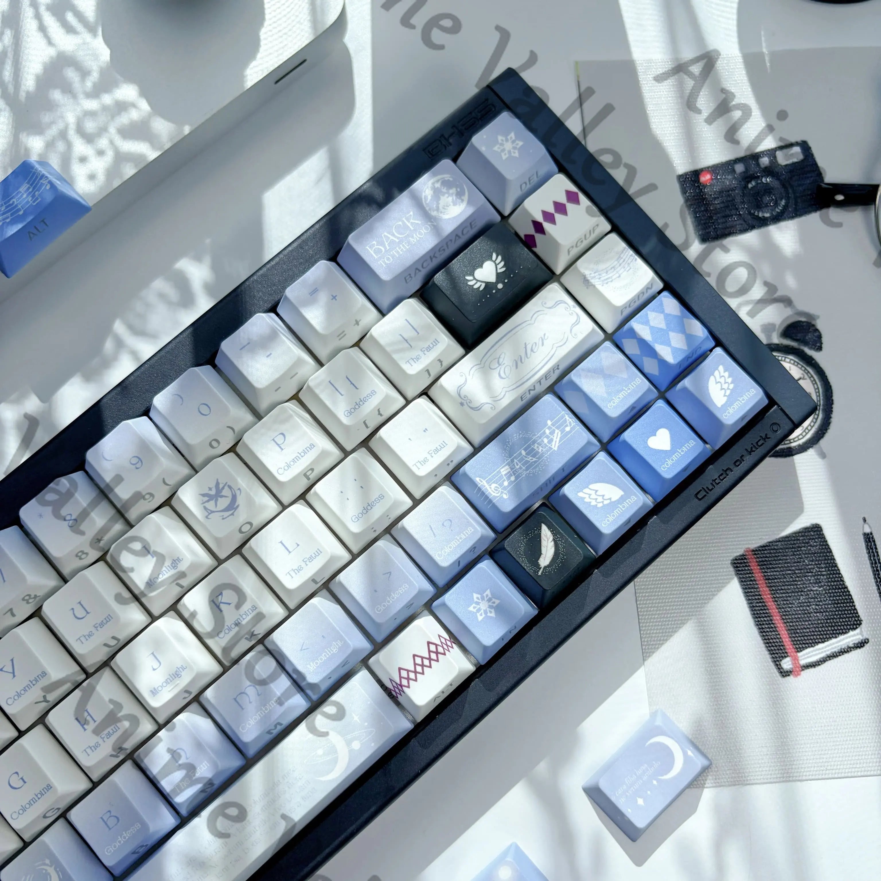 Anime Genshin Impact Columbina Cosplay Side Lighting Kforce Cartoon Keycaps PBT Mechanical Keyboard Keycap Keyboards Cap Gift