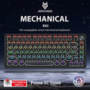 APAYADO K82 Wired Steampunk Mechanical Keyboard 75% Compact 82-Key Hot-Swappable RGB Retro Gaming Keyboard Multifunctional Knob