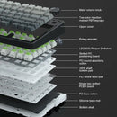 AULA F75 Gaming Mechanical Keyboard RGB Customized 75% Layout Side-engraving Gasket Mounted 80keys PBT Gradient Keycaps keyboard