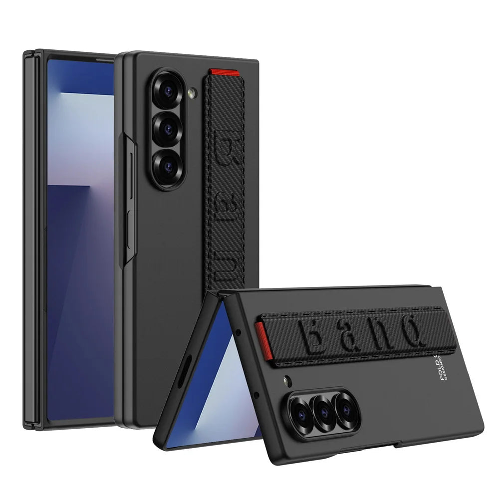 Ultra-thin hard micro-matte feel with wrist strap for phone case for Samsung Galaxy Z Fold 7 fold7 Camera Protect Cover