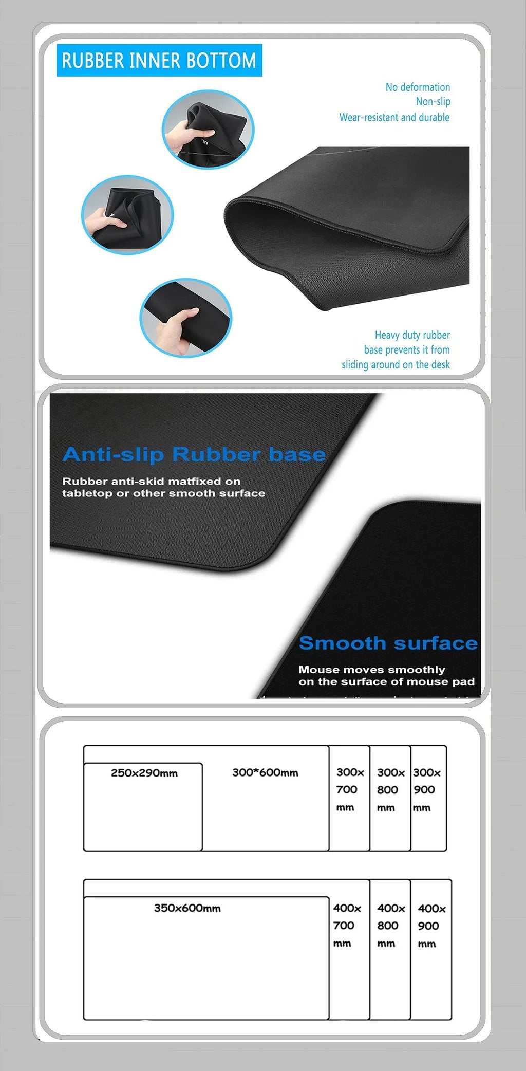 Japanese Anime Black Oni Mouse Pad Gamer Desk Mat 900x400 Non-Slip Rubber Large Playmat for Office Gaming Accessories for Gamer