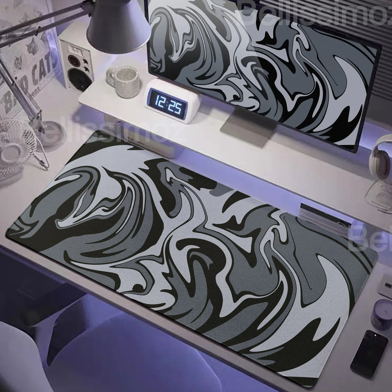 Strata Liquid Mousepad Large Gaming Keyboard Extended Pads Purple and Black Mouse Mat Topographic Mouse Pad PC cabinet Deskmat