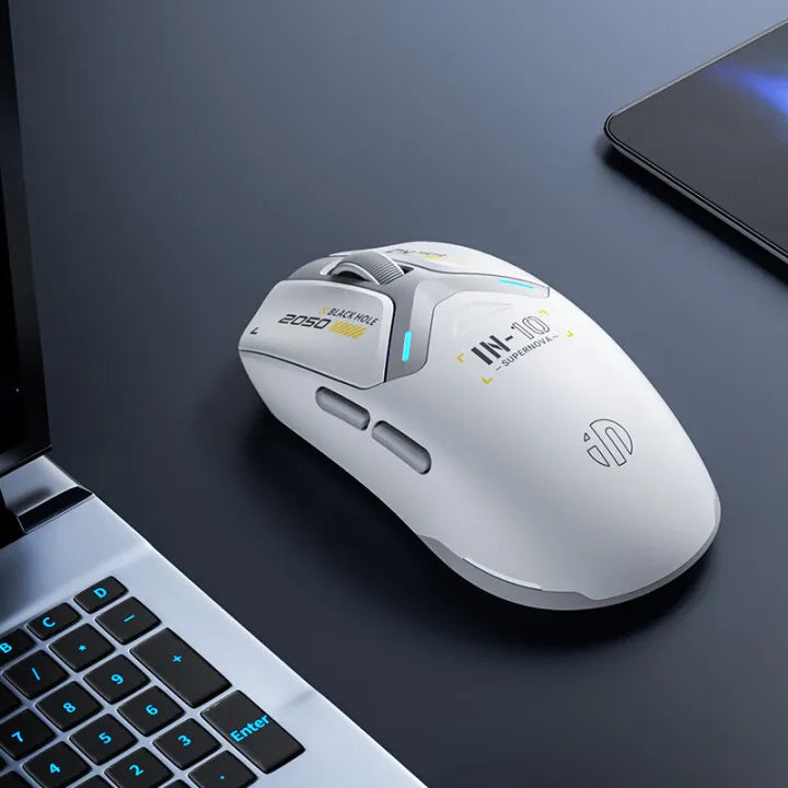 INPHIC IN10P Wireless Gaming Mouse: 26K DPI, 8K Polling, 100M Clicks, PAW3395, Triple Mode (BT/Wired/2.4G), Lightweight