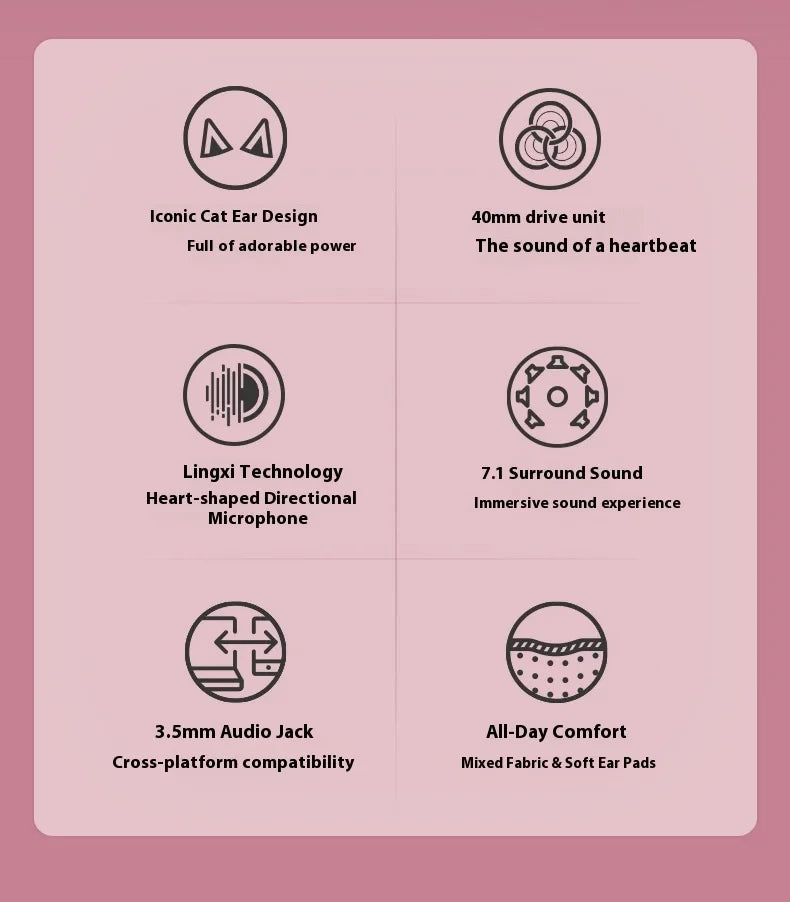 Razer Kraken Kitty V3 X Wired Headphones With Mic Head Mounted Esports Gaming Earphone Triforce Lightweight Headsets PC Laptop