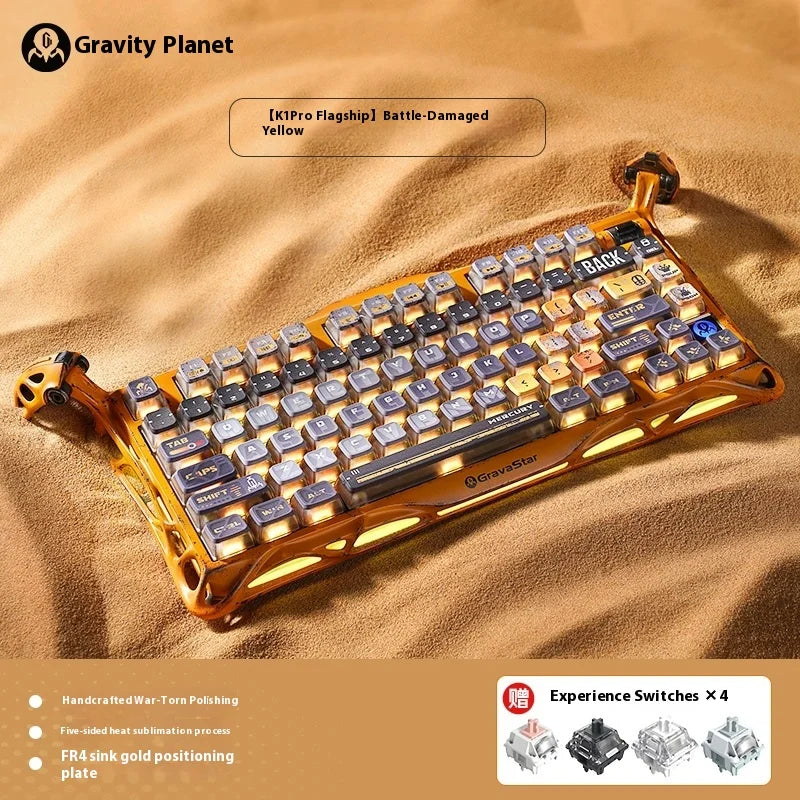 Gravastar 75k1pro Mechanical Keyboard Wireless Gaming Esports Professionali Keyboard Aluminum Customization Computer Peripherals
