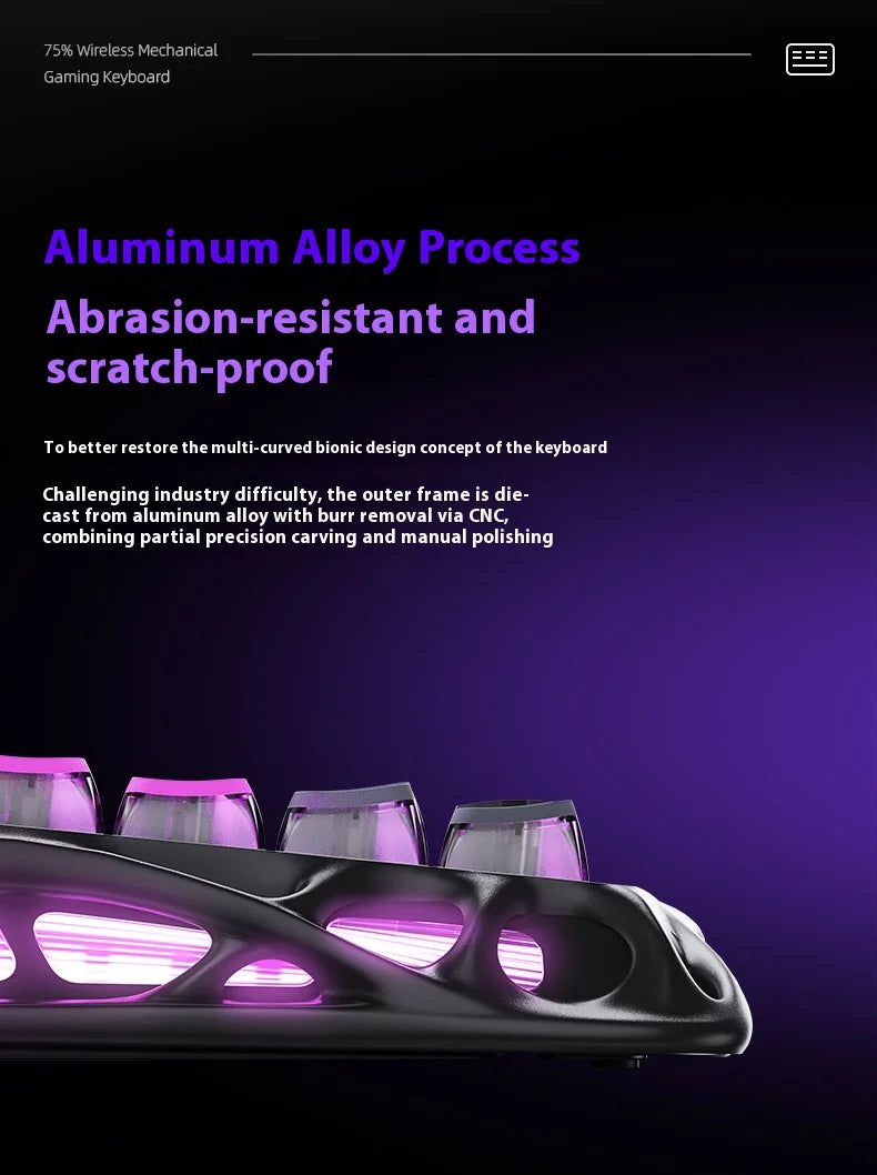 Gravastar 75k1pro Mechanical Keyboard Wireless Gaming Esports Professionali Keyboard Aluminum Customization Computer Peripherals