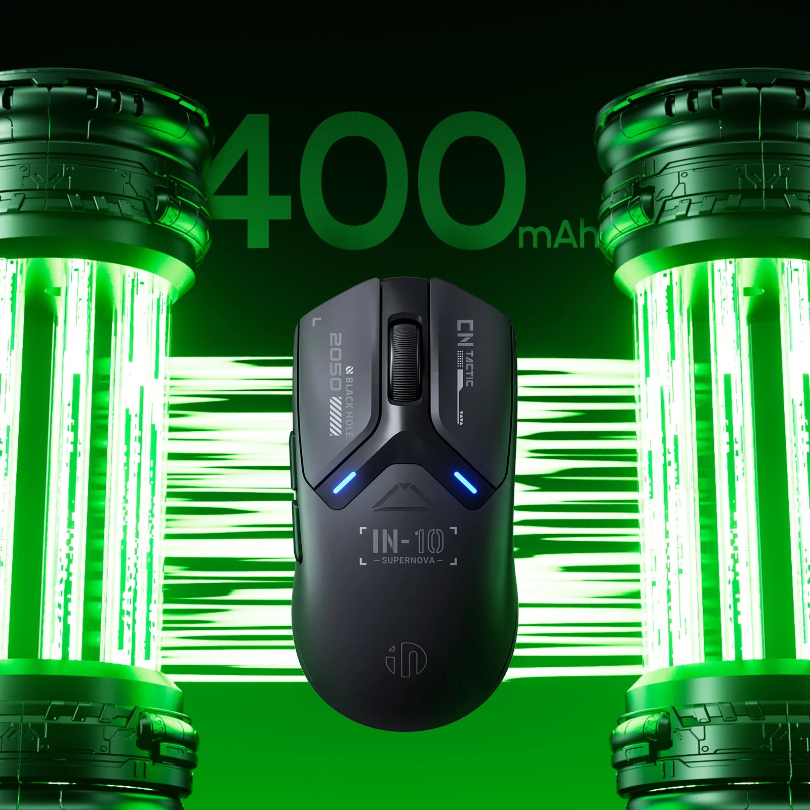 INPHIC IN10P Wireless Gaming Mouse: 26K DPI, 8K Polling, 100M Clicks, PAW3395, Triple Mode (BT/Wired/2.4G), Lightweight