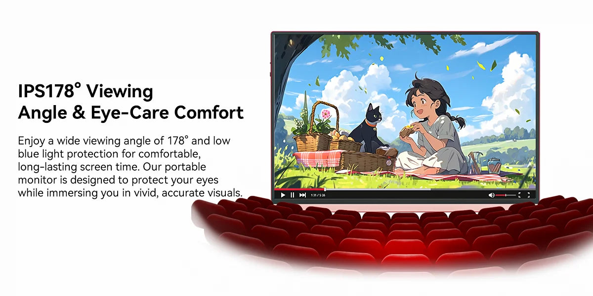 16" VEOUT Portable Monitor 1920 * 1200P IPS 16:10 Laptop Monitor with USB-C, Freesync HDMI Gaming Monitor Featuring a Kickstand