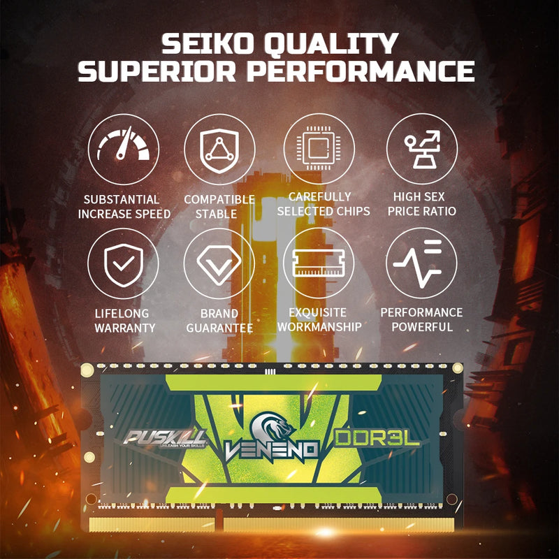 PUSKILL DDR3L Notebook Memoria RAM 8GB 4GB 1600MHZ 1333MHZ Laptop Memory