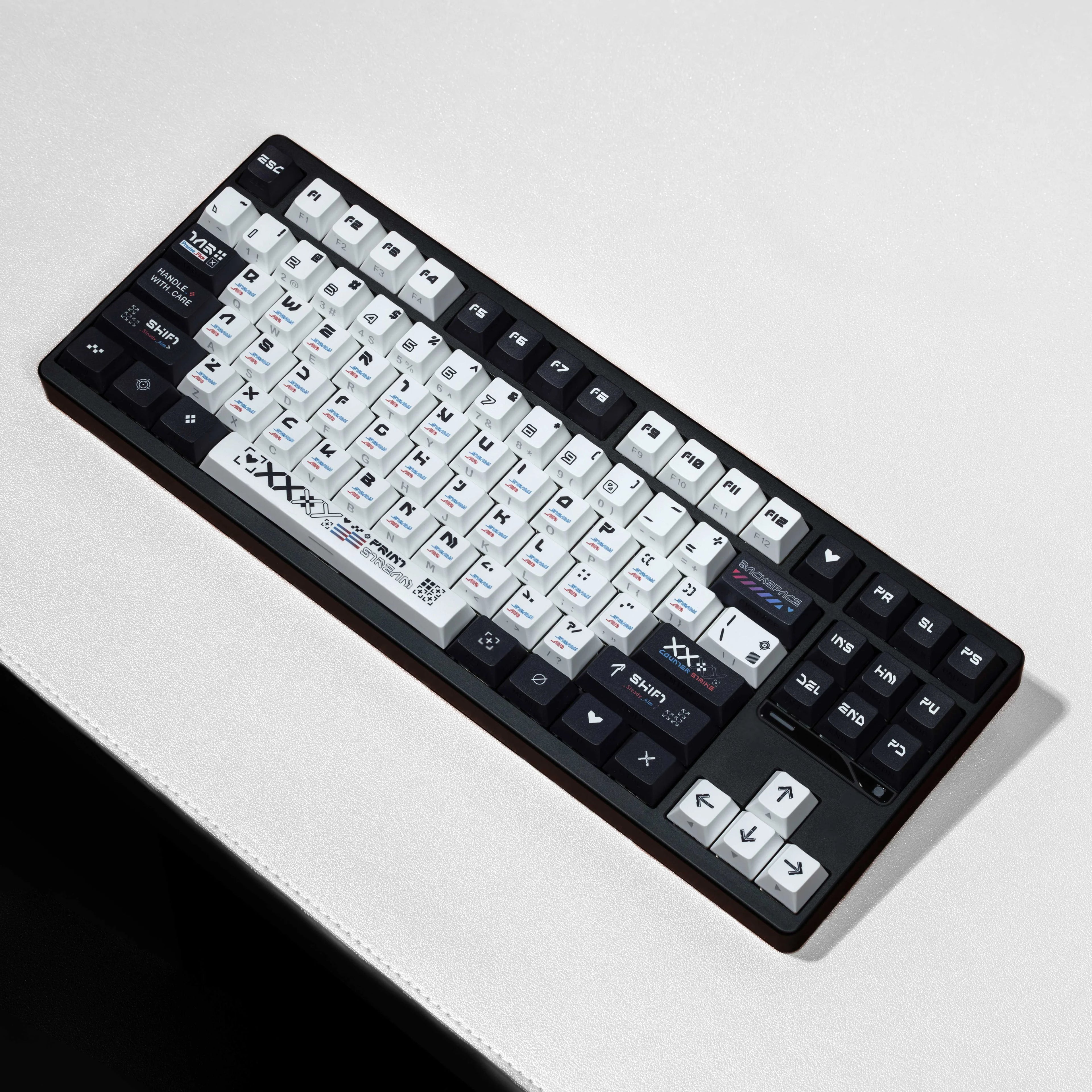 Print Stream Keycaps Dye-Sub PBT Side light Cherry Profile DE/FR/KR/RU/AR/JP/ES For Mechanical Keyboard ISO Layout CS GO