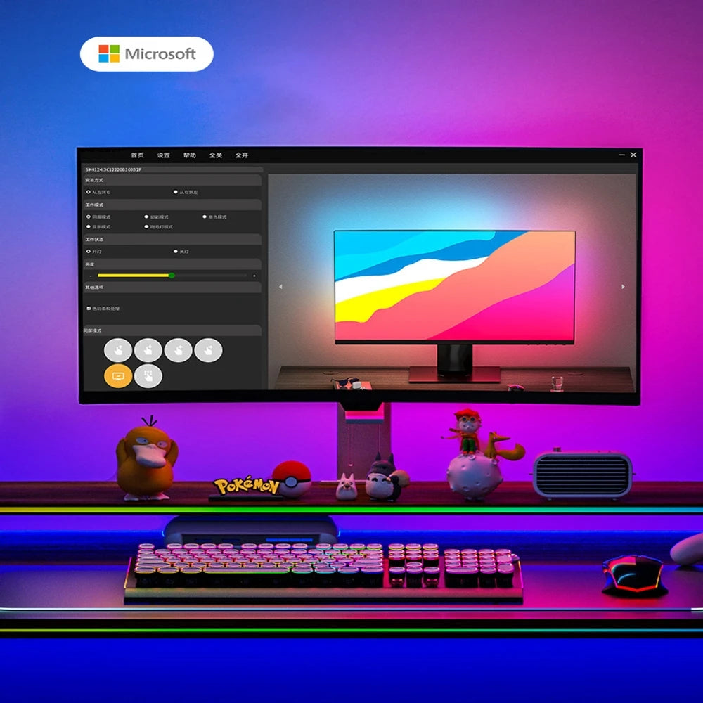 Smart Ambient TV Lighting PC Display Sync LED Strip Light RGB Dream Color DIY Party Game Holiday Atmosphere Ramadan Decor Lamp