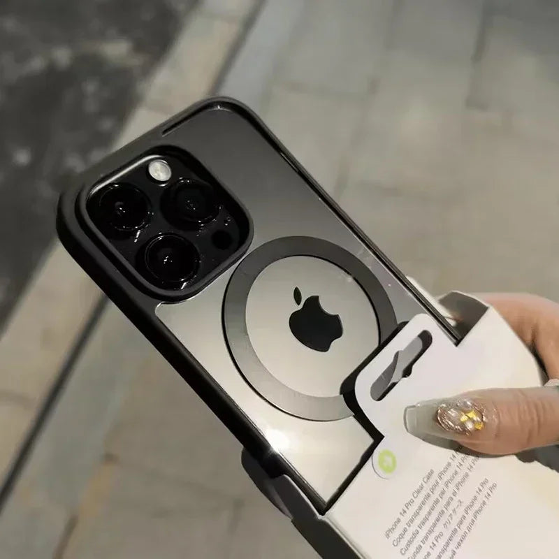 Black Transparent Magsafe Magnetic Case For iPhone 16 15 14 Plus 13 12 11 Pro Max Wireless Charging Acrylic Hard Protect Cover