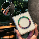 Transparent Glitter Magnetic Phone Cover For Samsung Z Flip7 5 Wireless Charge Cases For Galaxy Z Flip 6 flip4 zflip3 Bling Case