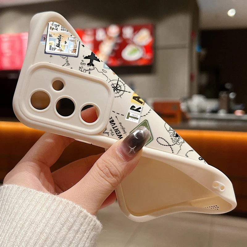 Travel Map Pattern TPU Case For Samsung Galaxy S25 Edge S22 S23 Ultra S24 FE A56 A36 A26 A55 A16 A15 A35 A25 A54 5G Phone Cover