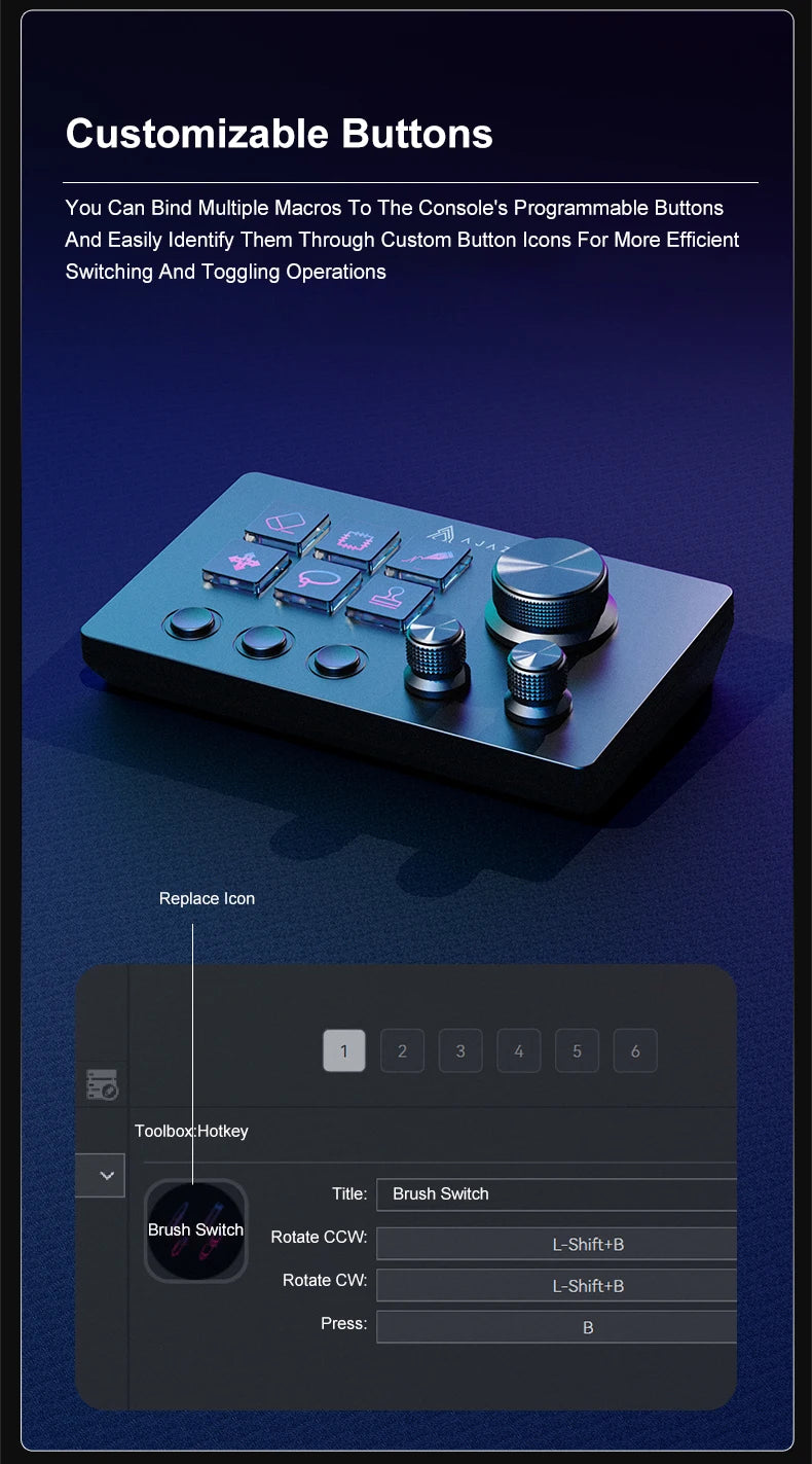 Ajazz AKP03E Desktop Helper Desk Console Panel Controller Programmable Macro Custom Button Mini Keyboard For Multiple Scenario