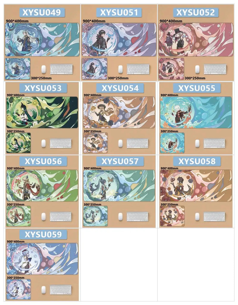 Anime Game Furina Neuvillette Mavuika Wanderer Raiden XXL Large Genshin Impact Mouse Pad Non-slip Keyboard Desk Mat Mousepad