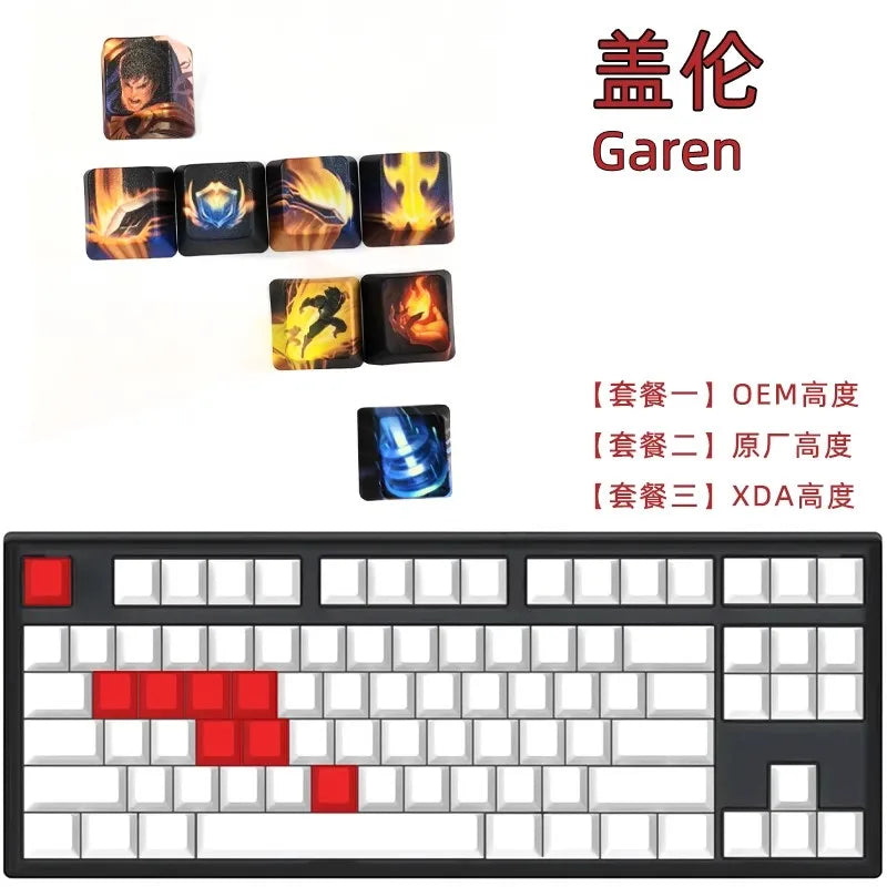 1 Set LOL Keycaps For MX Switch PBT 5 Sides Dye Subbed Keycap All Champions Can Be Customized OEM Cherry XDA Profile Key Cap