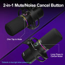 XLR/USB Dynamic Microphone Kit, PC Microphone for Streaming, Podcasting, Gaming, RGB, Mute and Noise Cancelling Function, Volume