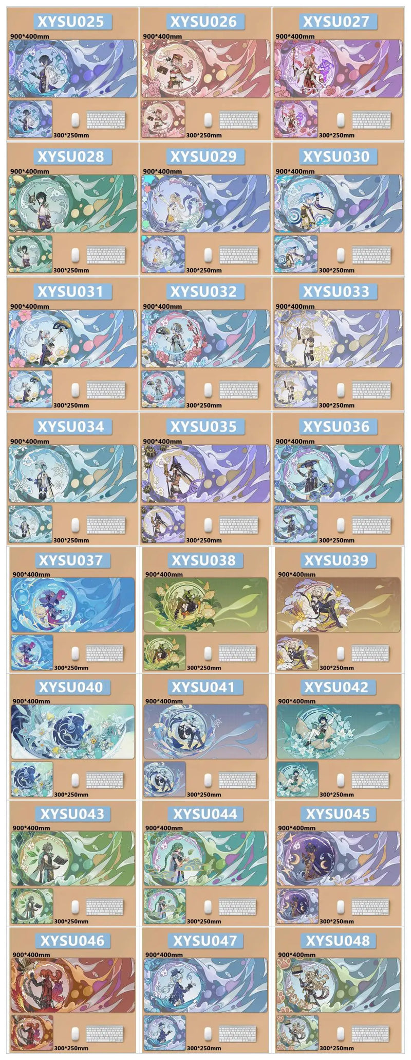 Anime Game Furina Neuvillette Mavuika Wanderer Raiden XXL Large Genshin Impact Mouse Pad Non-slip Keyboard Desk Mat Mousepad