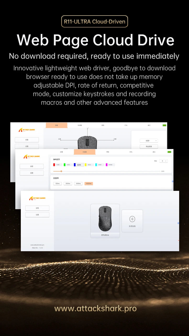 Wireless 8K Attack Shark R11 Ultra Gaming Mouse Carbon Fiber PAW3950MAX Sensor 42000DPI OMRON 100M Switch