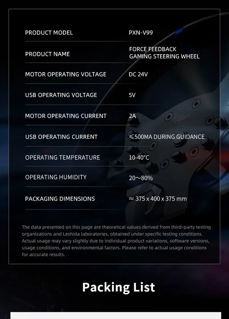 PXN V99 Racing Wheel Simulator Gaming Steering Wheel 3.2Nm Force Feedback For PC Windows 7/8/10/11,PS4,Xbox One,Xbox Series X/S