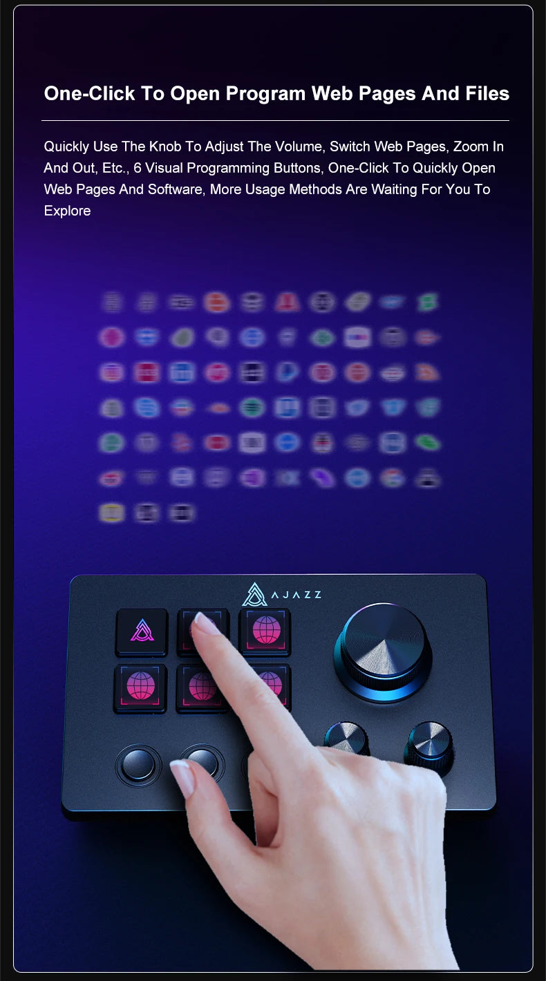 Ajazz AKP03E Desktop Helper Desk Console Panel Controller Programmable Macro Custom Button Mini Keyboard For Multiple Scenario