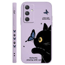 Cat Butterfly Phone Case For Samsung Galaxy A55 A35 A25 A15 A16 A06 A05 A05S A54 A34 A24 A14 A04 A04S A04E 4G 5G Cover