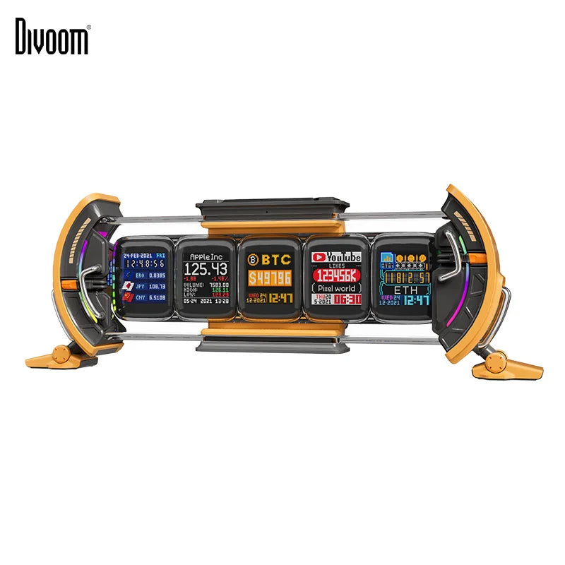 Divoom Times Gate Gaming Room Setup Digital Clock with Smart APP Control, WiFi Connect, RGB LED Display, Office Decor Cyberpunk