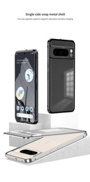 Aluminum Alloy Bumper Frame Magnet Closed Metal Matte Back Cover For Google Pixel 7 Pro 7A 8 Pro 8A Pixel 9 Pro XL Phone Cases